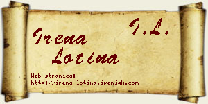 Irena Lotina vizit kartica